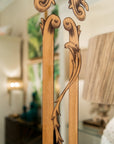 Mirror With Wood Veneer Decor
