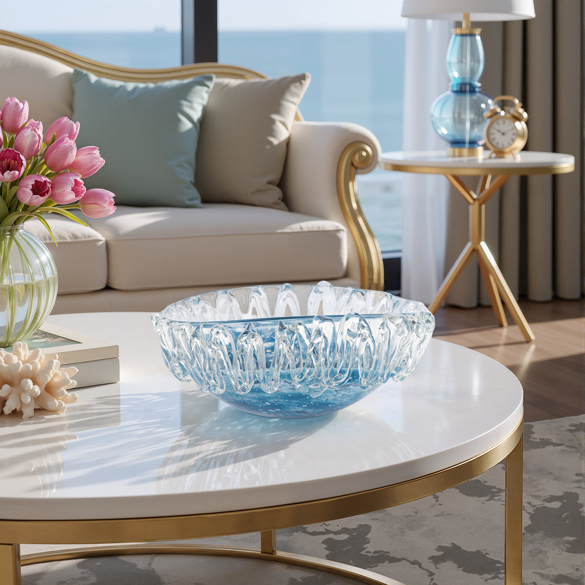 Fancy Glass Oval Bowl