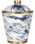 Blue And White Marbleized Cannister