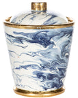 Blue And White Marbelized Cannister