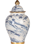 Small Marina Blue Marble Temple Jar