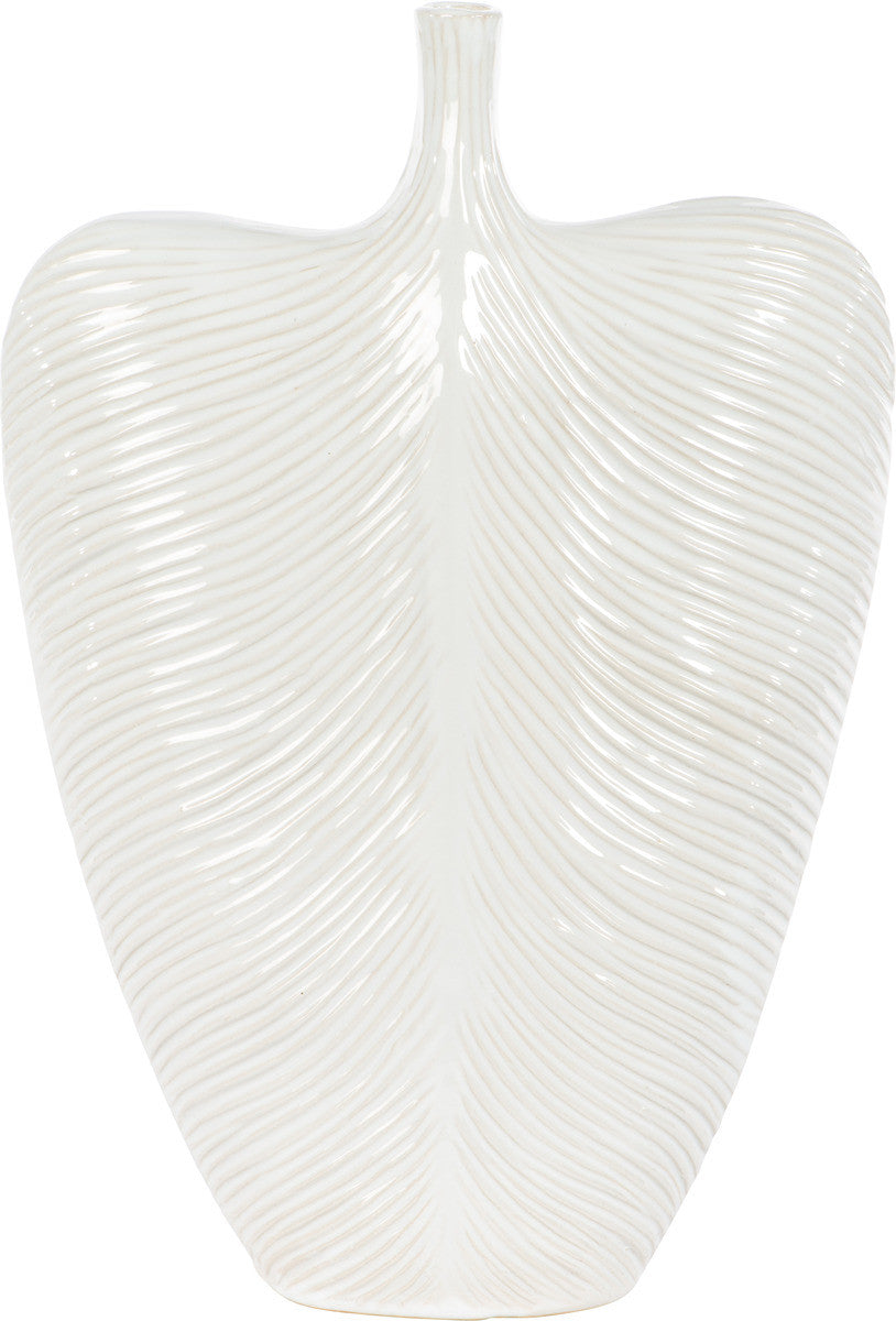 White Leaf Vase