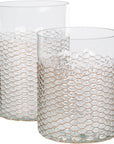 Set Of Two Glass Hurricanes