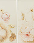 S/2 Cream Flora Panels