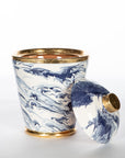 Blue And White Marbleized Cannister
