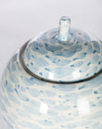Large Blue And White Round Jar