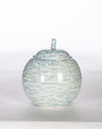 Large Blue And White Round Jar