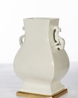 White Dragon Handled Vase