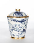 Blue And White Marbleized Cannister