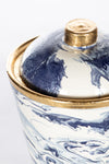 Blue And White Marbleized Cannister