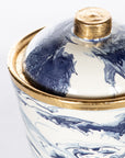 Blue And White Marbleized Cannister