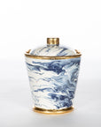 Blue And White Marbelized Cannister