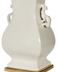 White Dragon Handled Vase