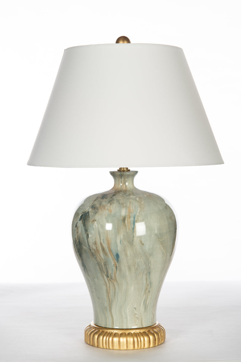 Green Marbled Mei Ping Lamp
