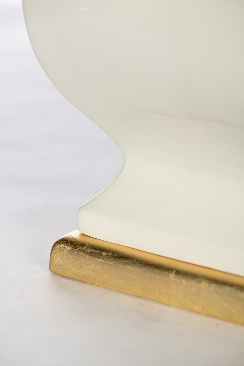 White Dragon Handled Vase