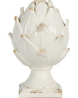 Artichoke Object In Ivory Distressed Finish