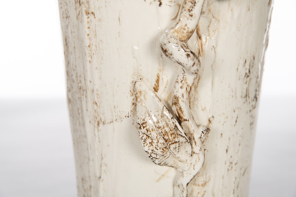 White Vase With Bird