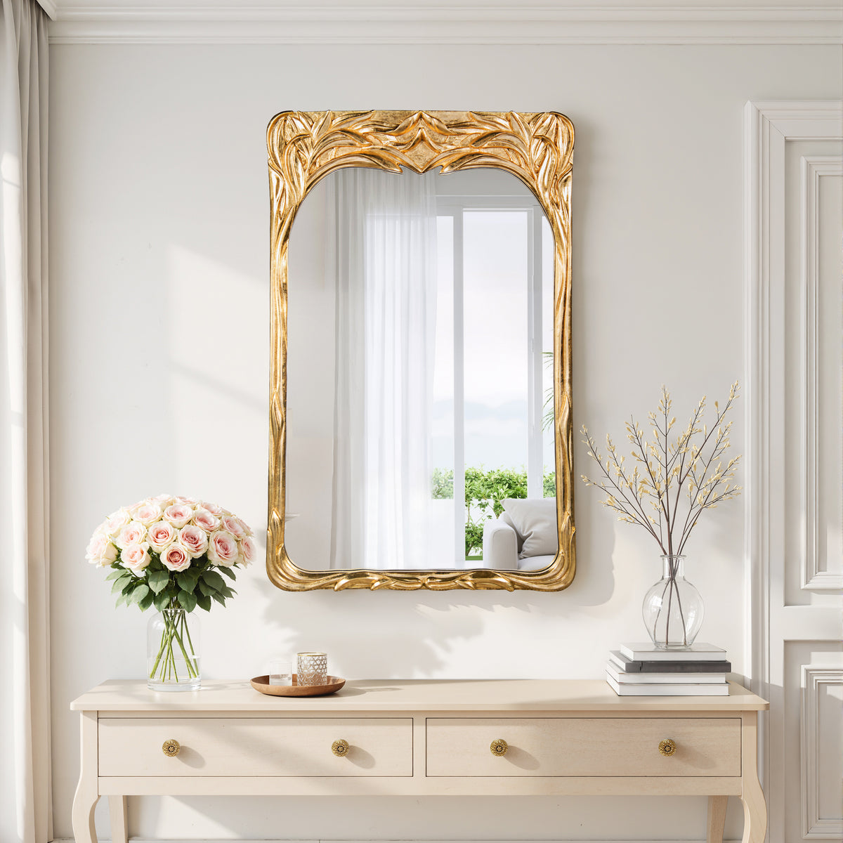 Burnished Gold Finish Mirror