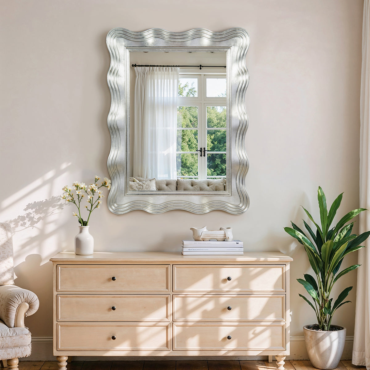 Silver Scalloped Mirror