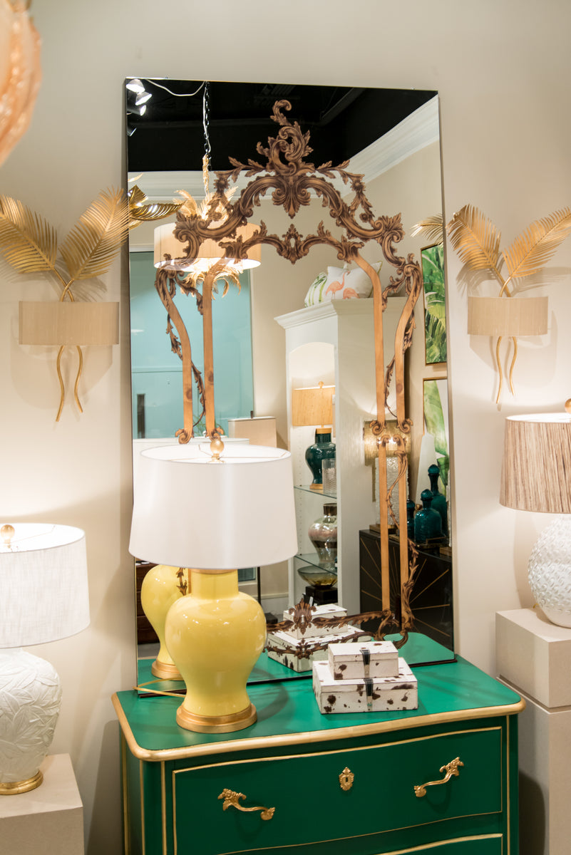 Mirror With Wood Veneer Decor