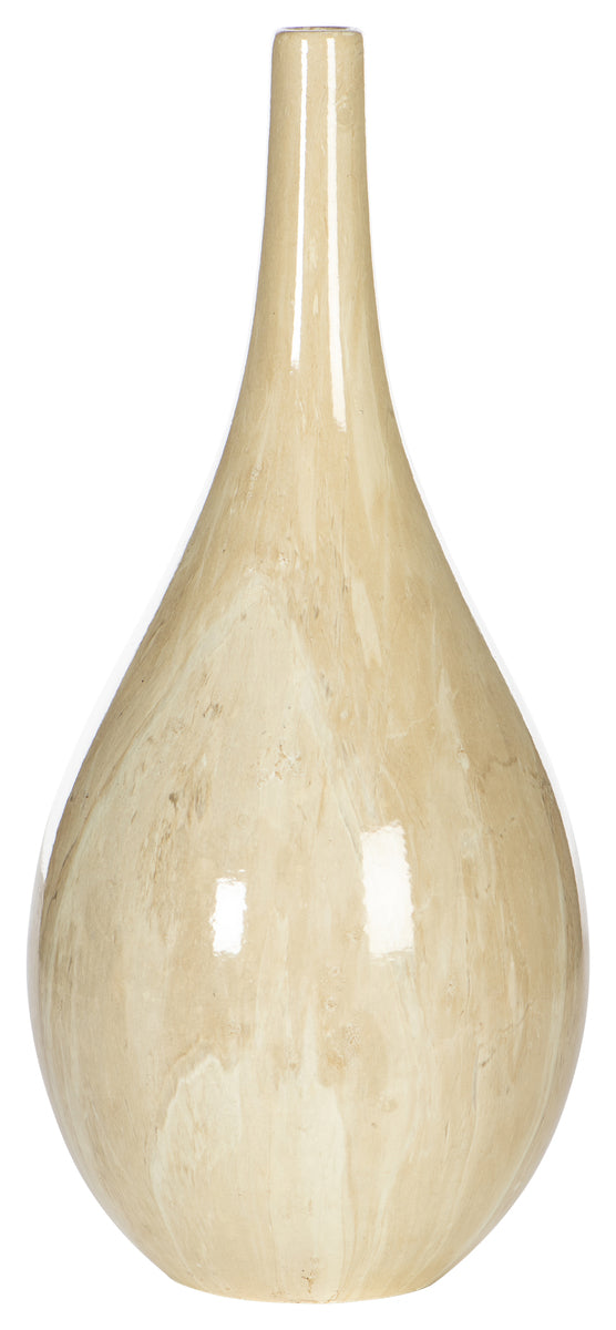 Large Cream Marble Tear Drop Vase
