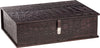 Large Dark Brown Croc Leather Box