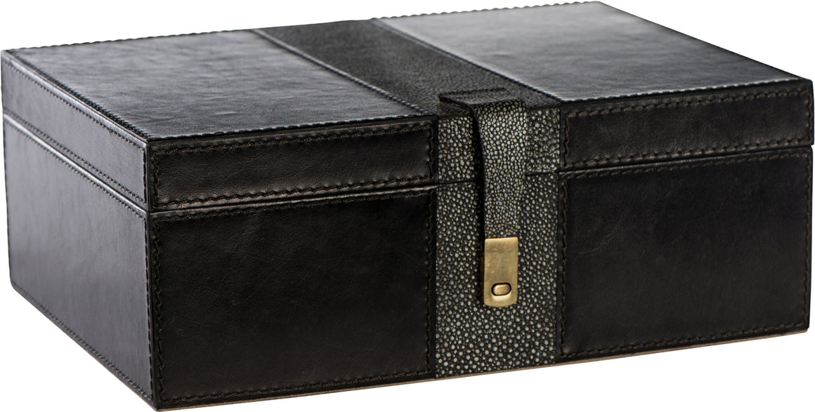 Large Two Toned Leather Box