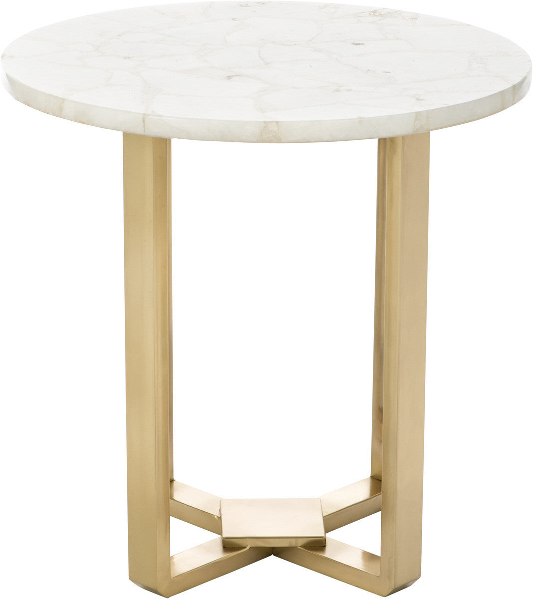 White Quartz Side Table Bradburn Home