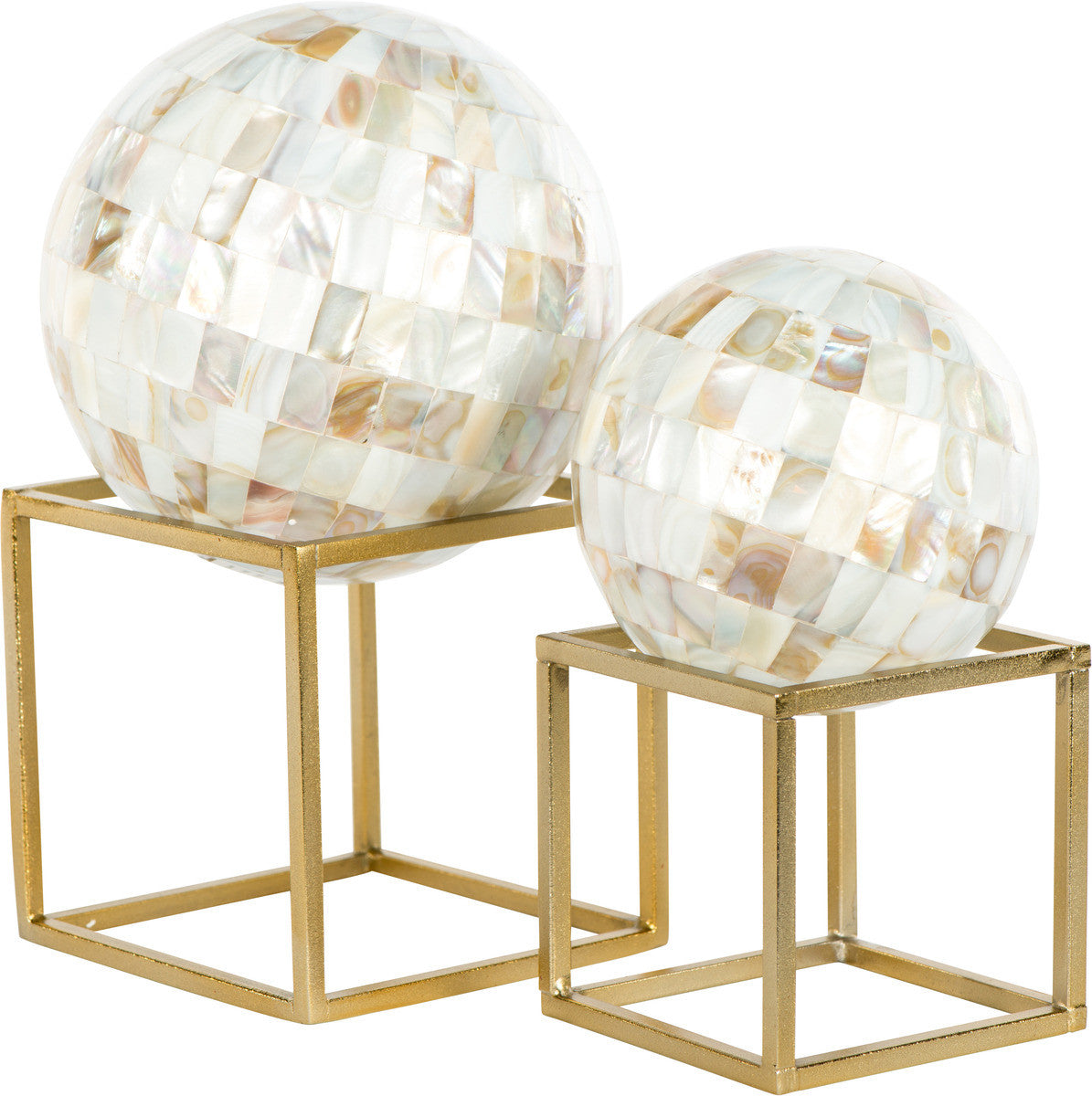Set Of Two Mother Of Pearl Balls Bradburn Home