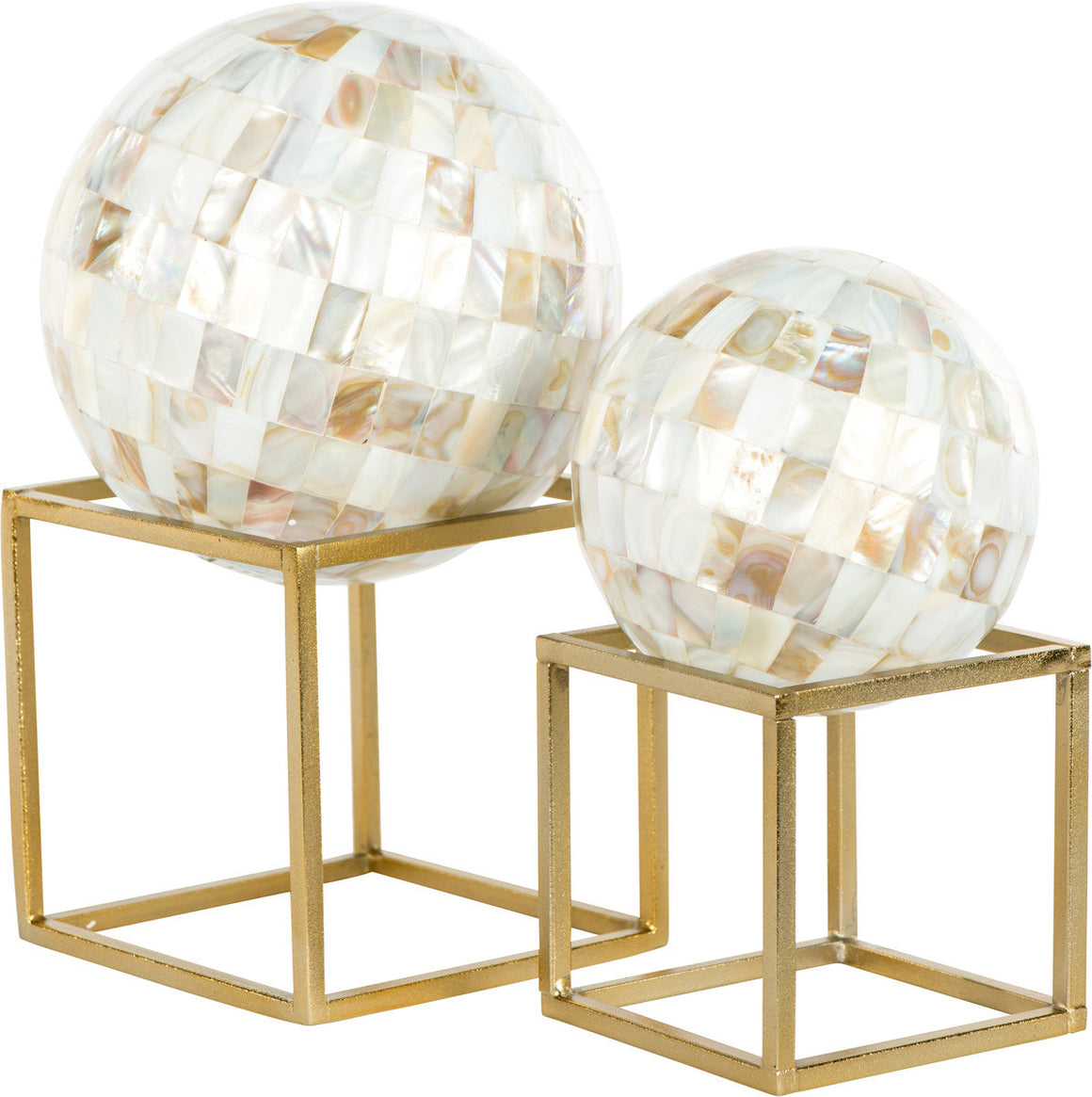 Set Of Two Mother Of Pearl Balls