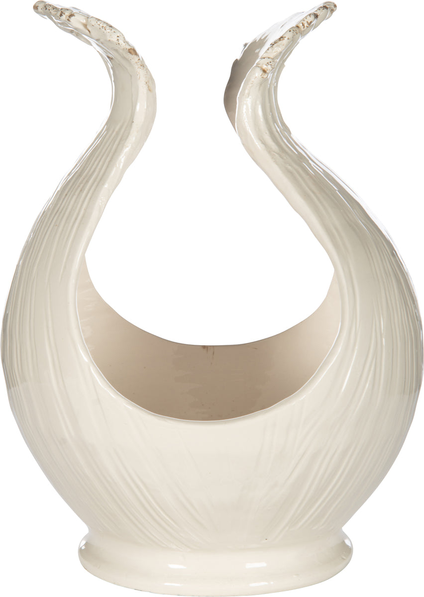 Antique White Wave Vase