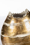 Egg Shaped Gold & White Vase