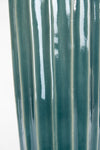 Small Blue Ridged Slender Vase