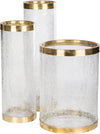 Set Of 3 Glass Candle Holders