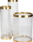 Set Of 3 Glass Candle Holders