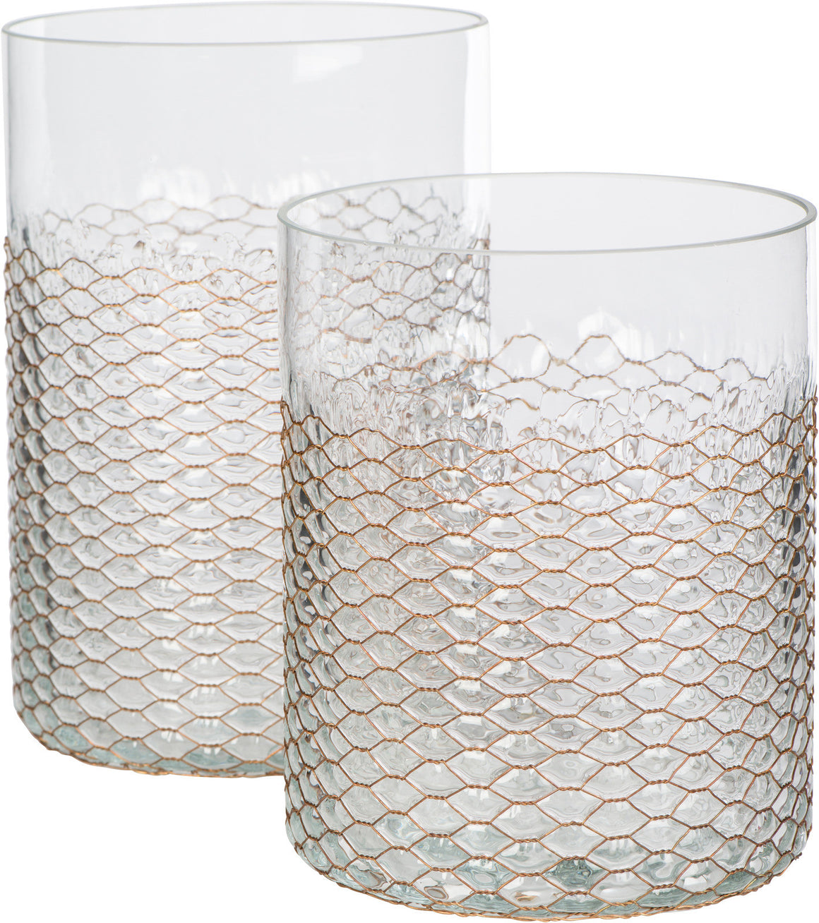Set Of Two Glass Hurricanes