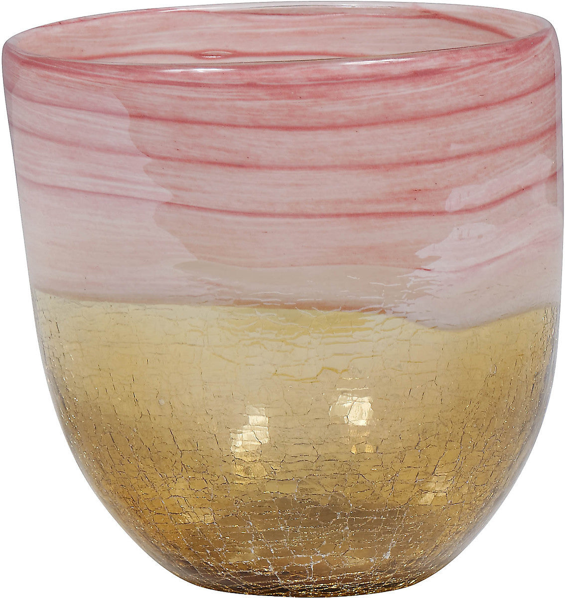 Pink & Amber Glass Bowl