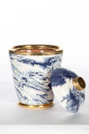 Blue And White Marbleized Cannister