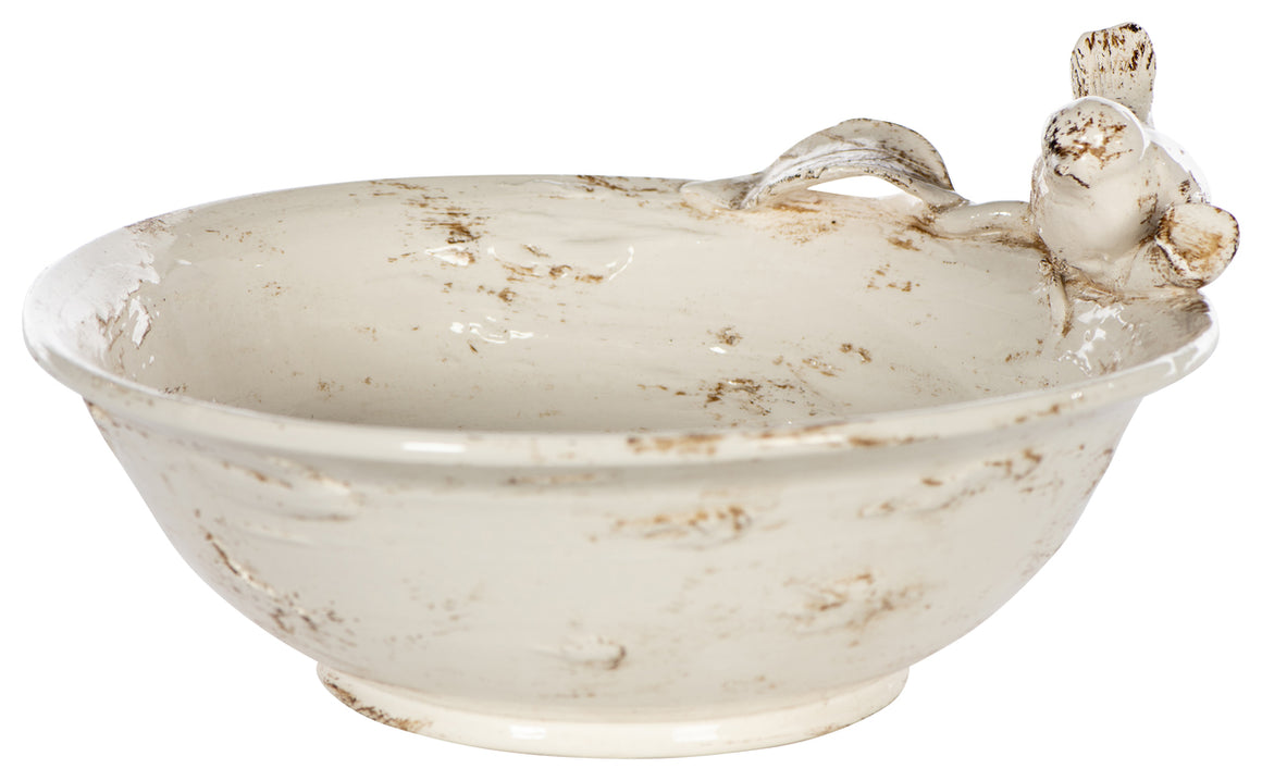 White Ceramic Bird Bowl