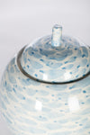 Large Blue And White Round Jar