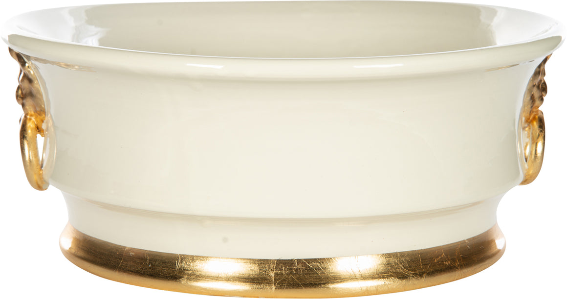 White & Gold Center Piece Bowl