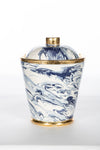 Blue And White Marbleized Cannister